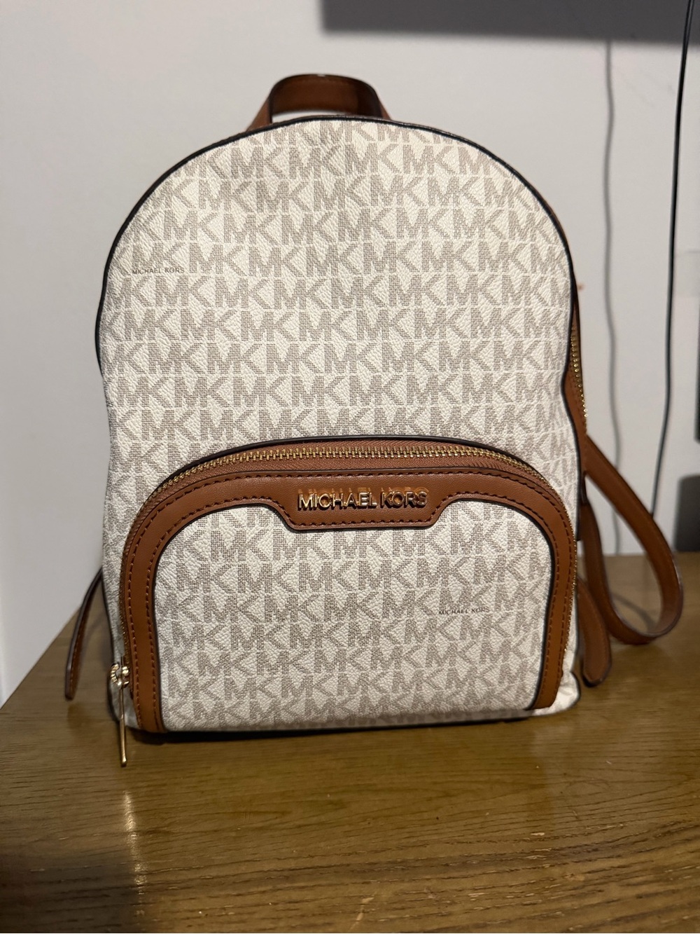 Michael Kors Signature Vanilla Backpack & Wallet Matching Set